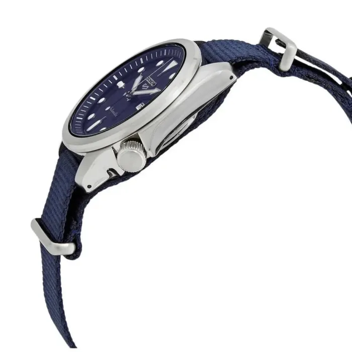 Seiko 5 Sports Automatic Blue Dial Blue Nylon Strap Watch for Men - SRPE63K1 - Image 2